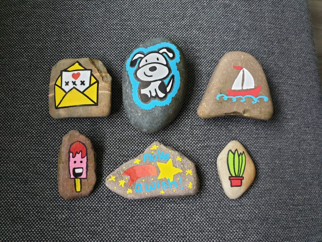 Deze happy stones zijn in Grou te vinden.