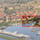 Appartementsgebouwen Grou van de baan. Dronefoto Friesland: Press4All